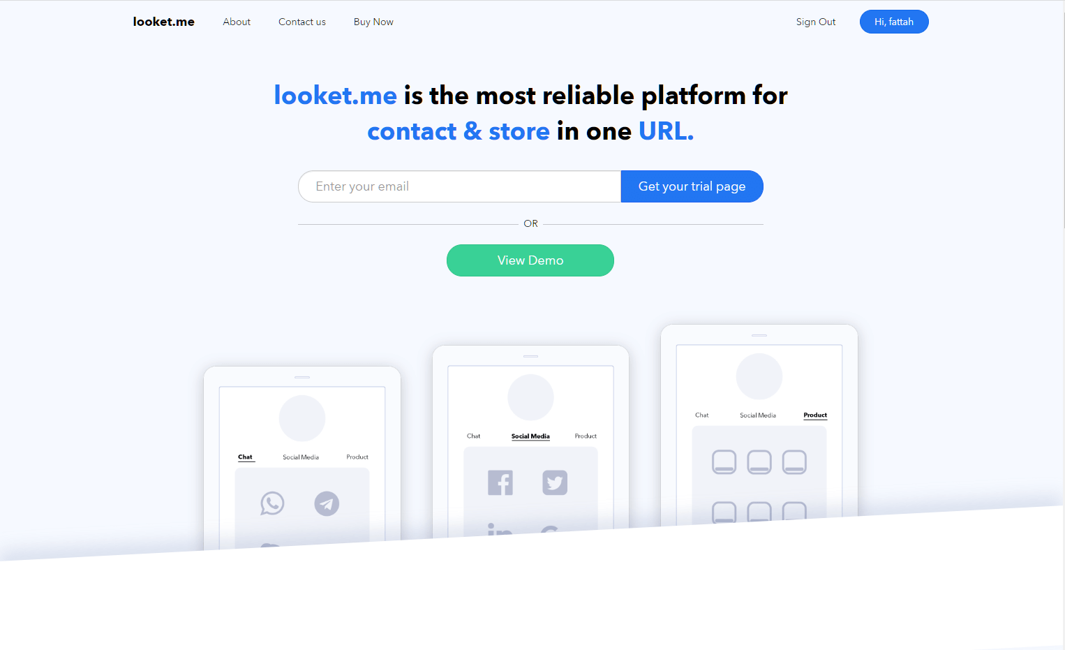 Looket Me contact & store in one URL (Laravel & VueJs)